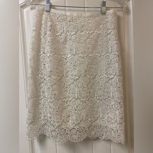 Elegant Cream Lace Skirt